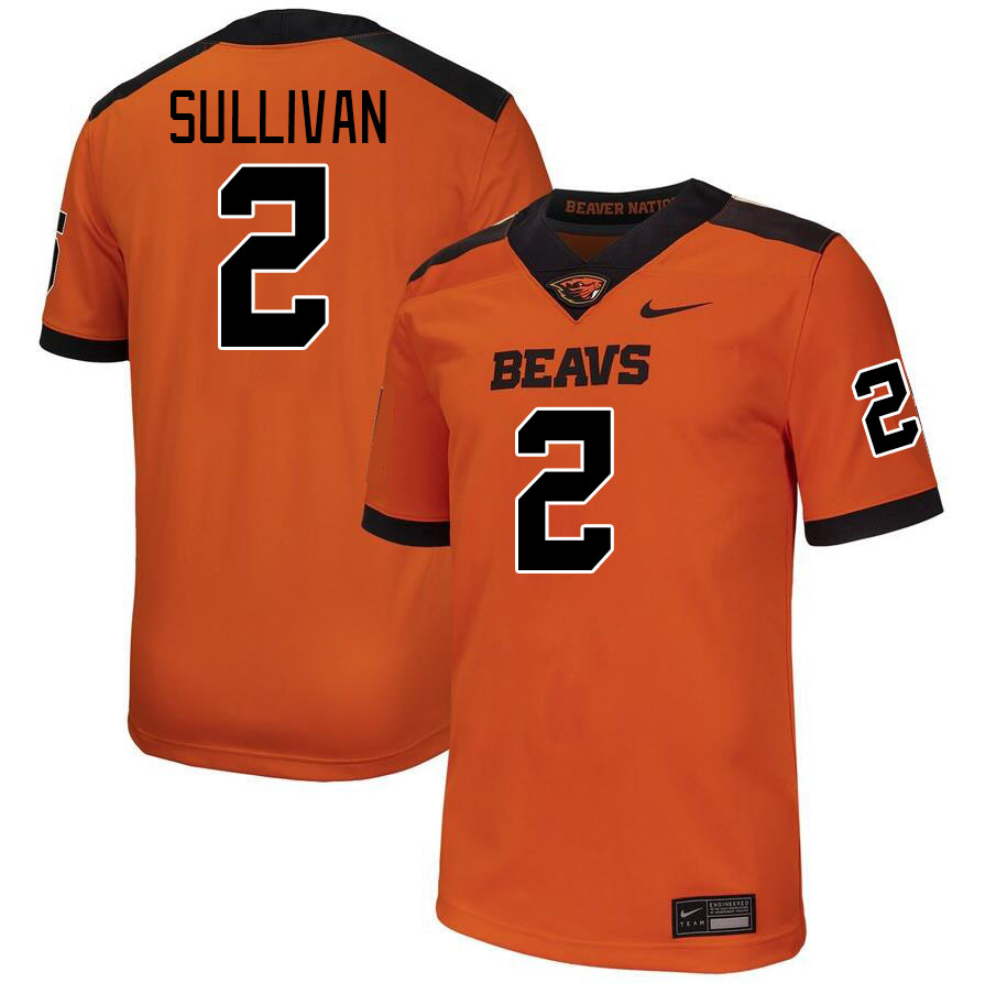 Men #2 Aiden Sullivan Oregon State Beavers College Football Jerseys Stitched-Orange